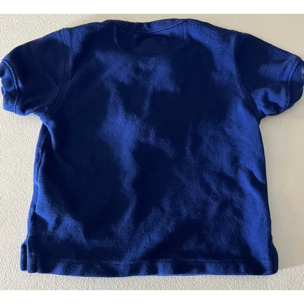 Ralph Lauren Blue Baby Boy Cotton Mesh Polo Shirt 12M
